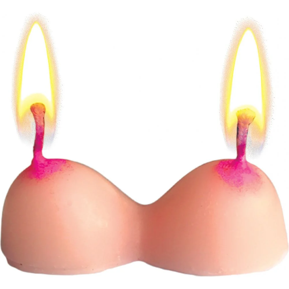 Bachelor Party Boobies Candles 3 Piece Pack, Beige