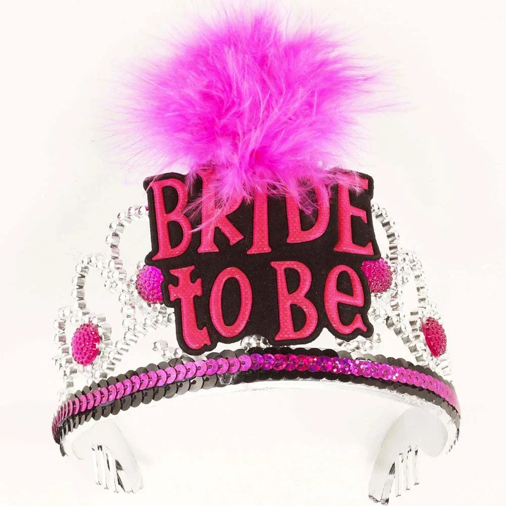 Bachelorette Party Bride To Be Tiara, One Size, Pink/Black