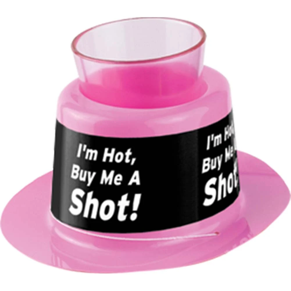 Bachelorette Party Favors Shot Glass Party Hat, One Size, Pink/Black