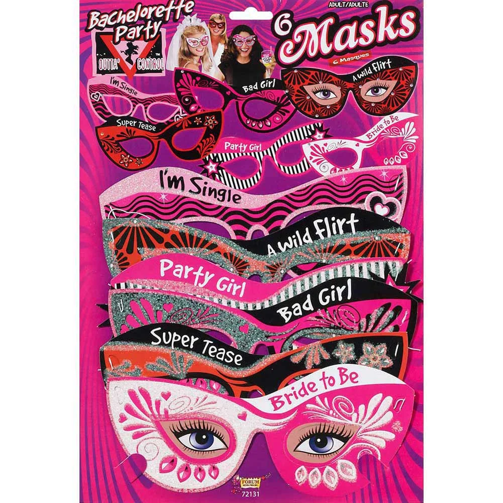 Bachelorette Party Paper Masks Set of 6
