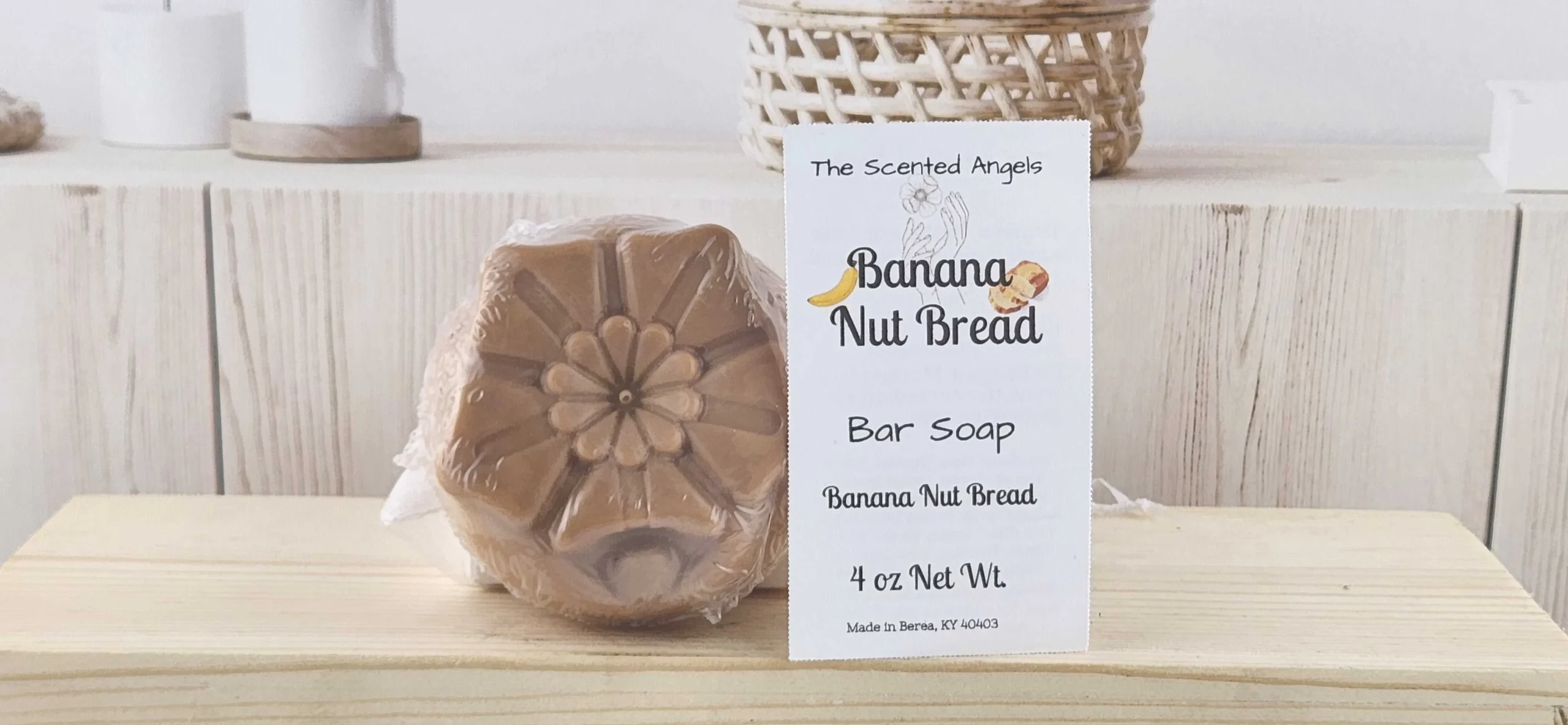 Banana Nut Bread Flower Bar Soap - F2