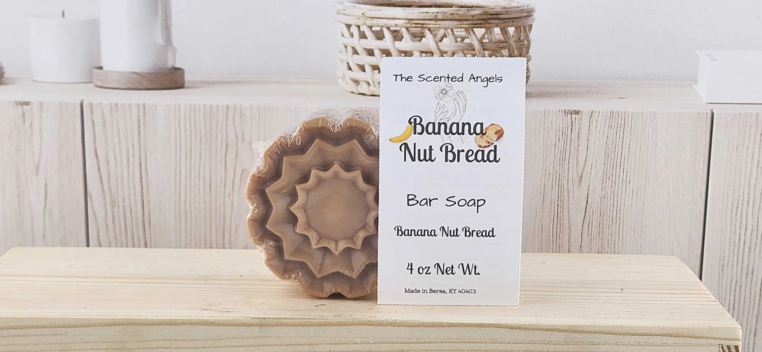 Banana Nut Bread Flower Bar Soap - F3
