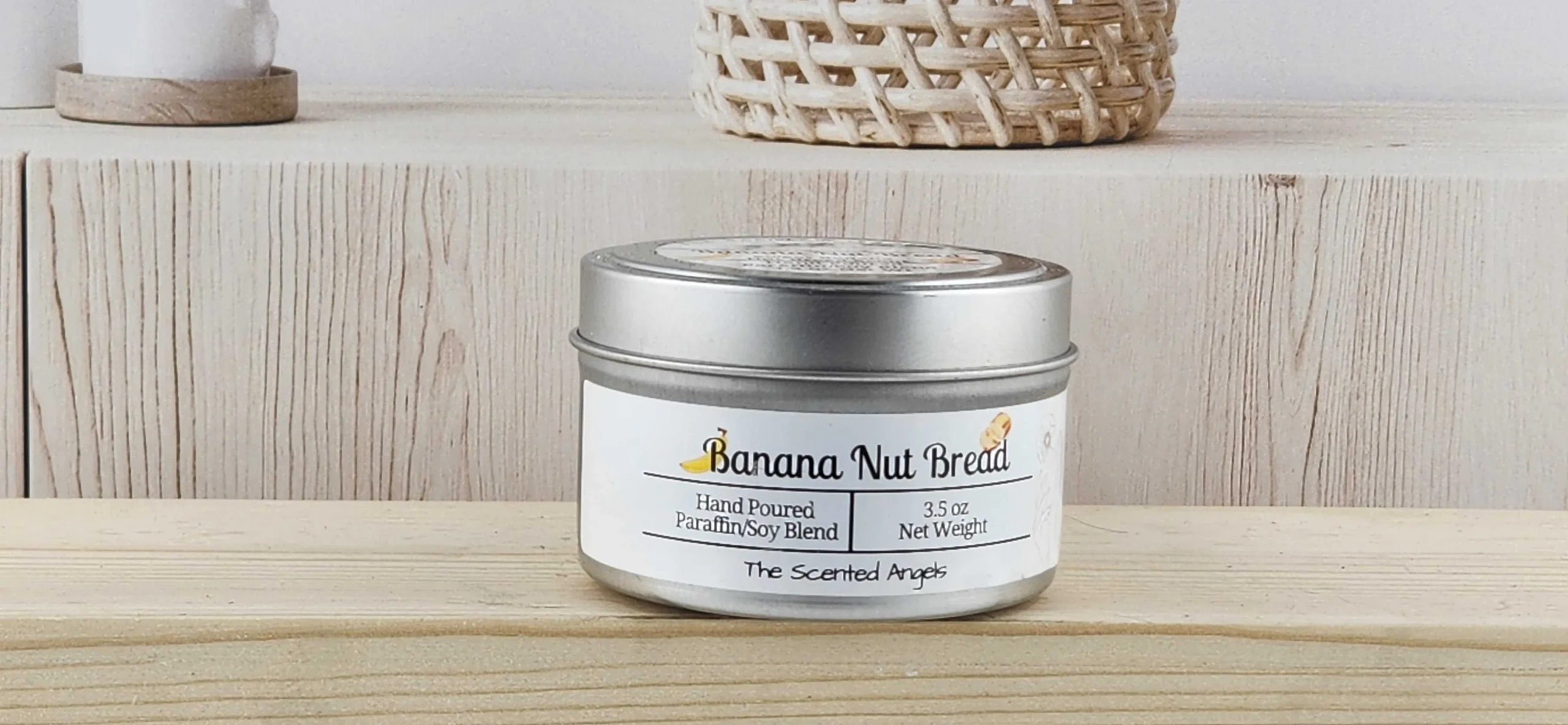 Banana Nut Bread Scented Paraffin/Soy Candle - Silver