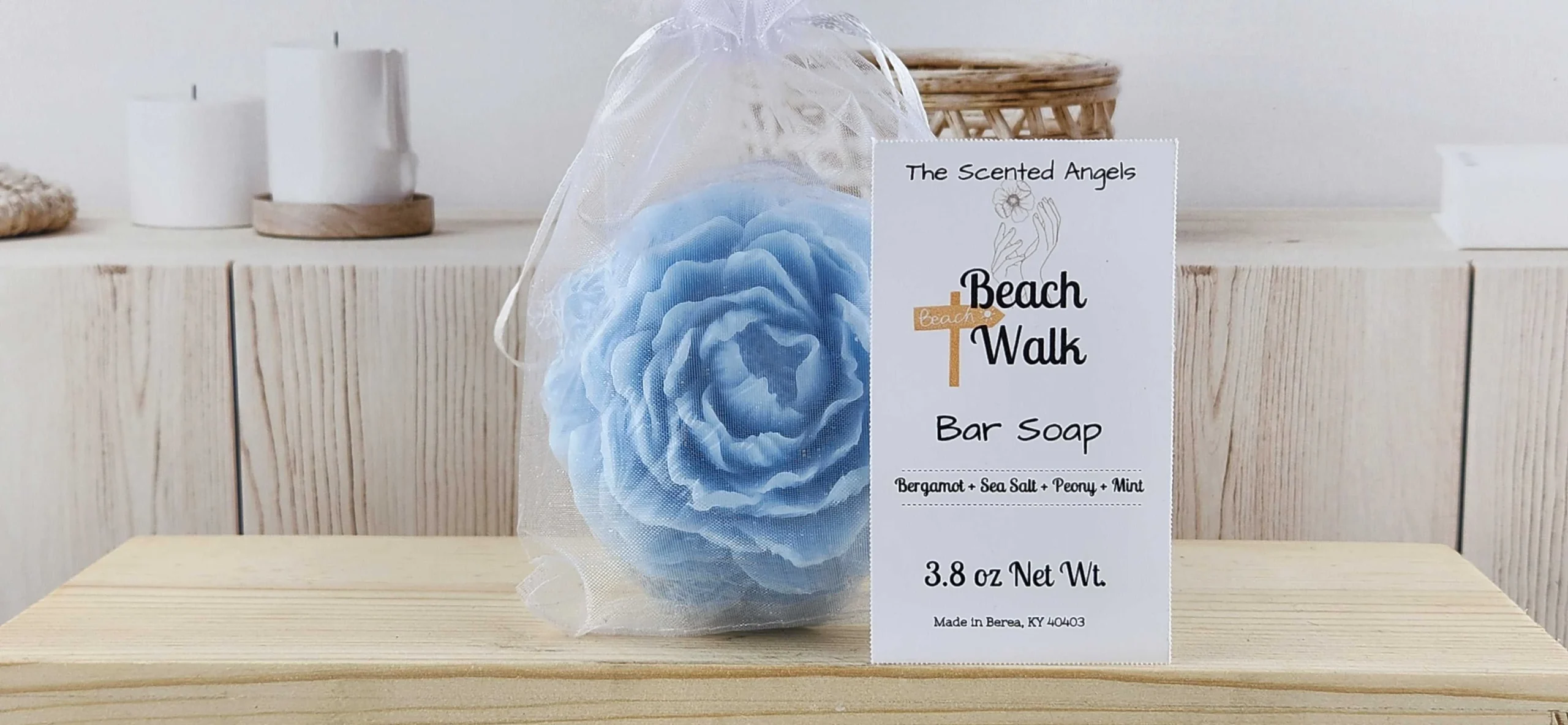 Beach Walk Peony Flower Soap Bar