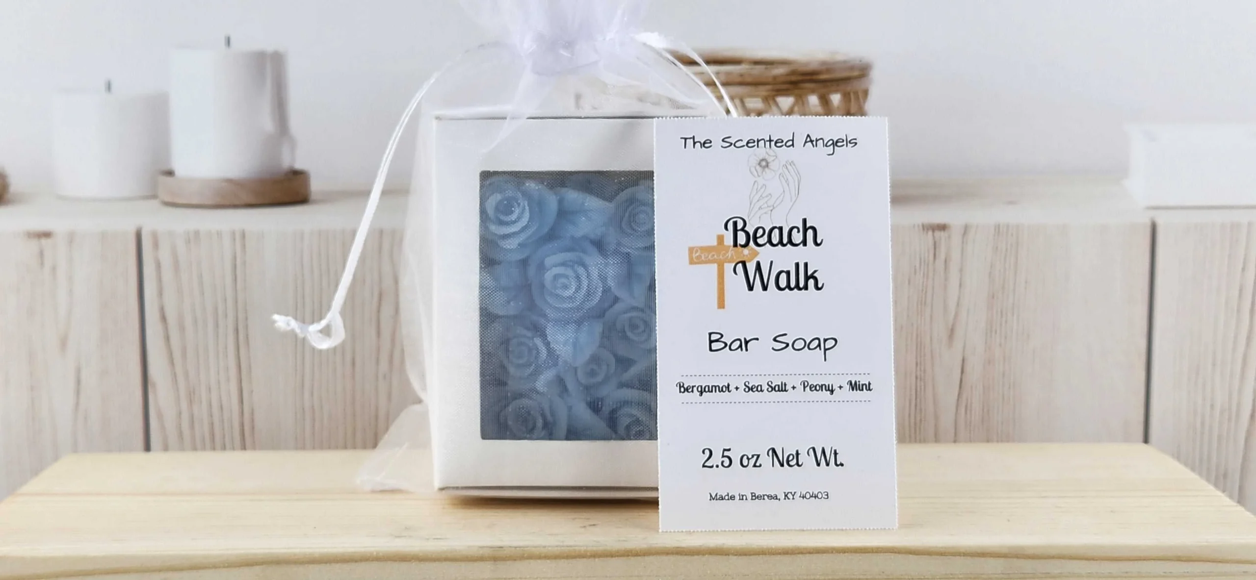 Beach Walk Rose Petal Flower Soap Bar