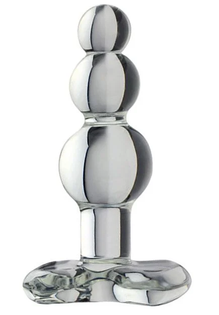 Beaded Clear Glass Blown Butt Plug