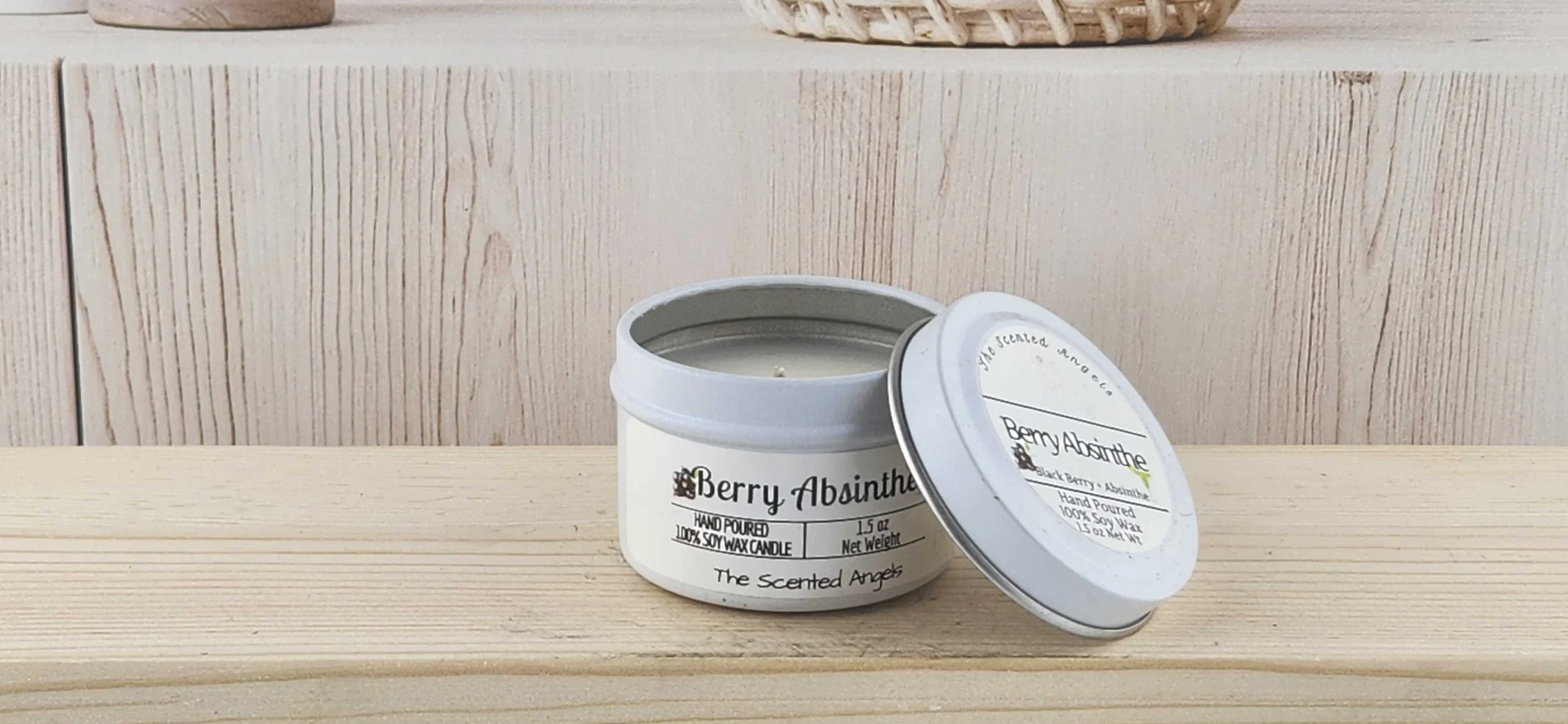 Berry Absinthe Scented 100% Soy Wax Candle - White