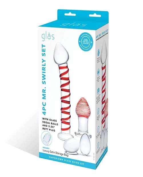 Best Glass Butt Plug Set – 4pc Red Glass Yoni Egg & Wand Kit