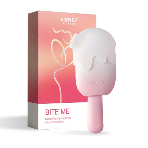 Bite Me Sucking Tapping and Vibrating Cream Pop Stimulator