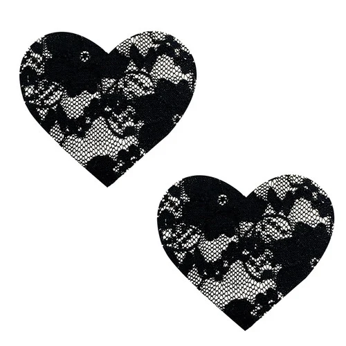 Black Lace Heart Pasties
