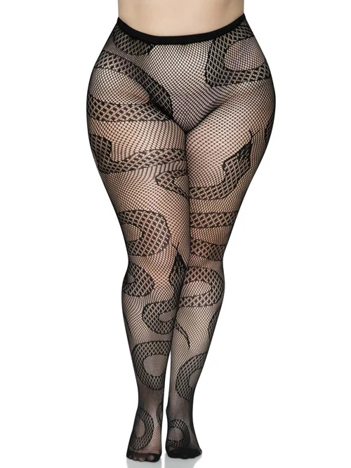 Black Snake Net Tights by Leg Avenue