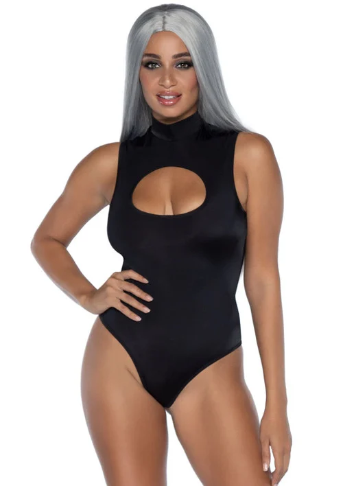 Black Spandex Keyhole Bodysuit by Leg Avenue