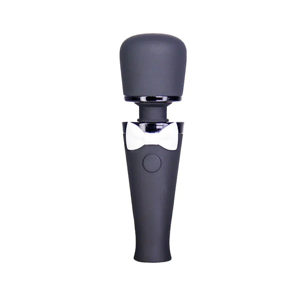 Black Tie Affair Mini Rechargeable Wand Massager With Bow Detail
