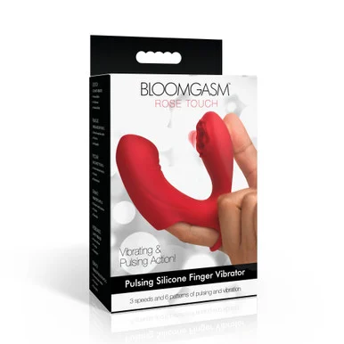 Bloomgasm Rose Touch Pulsing Silicone Finger Vibrator