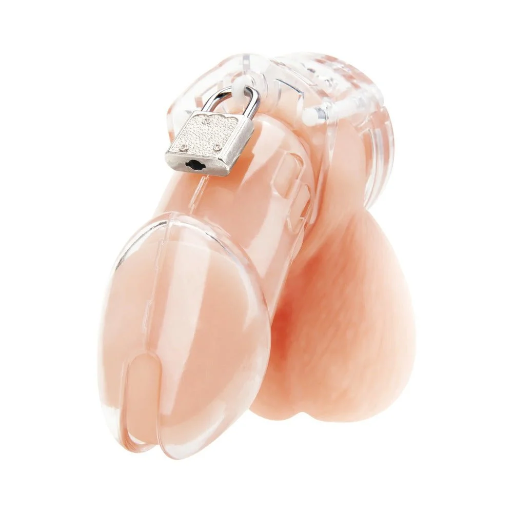 Blue Line Acrylic See-thru Chastity Cage - Clear