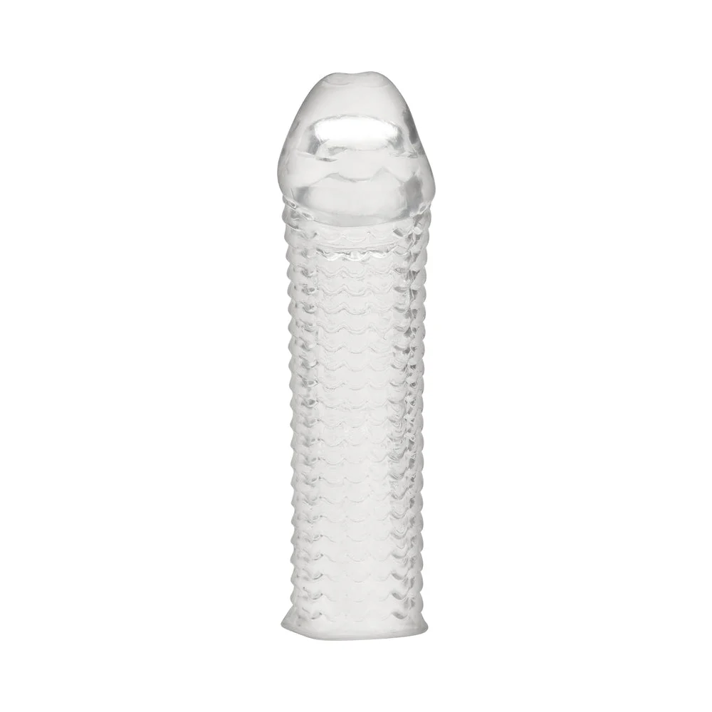 Blue Line C & B 6.5" Textured Penis Enhancing Sleeve Extension - Clear