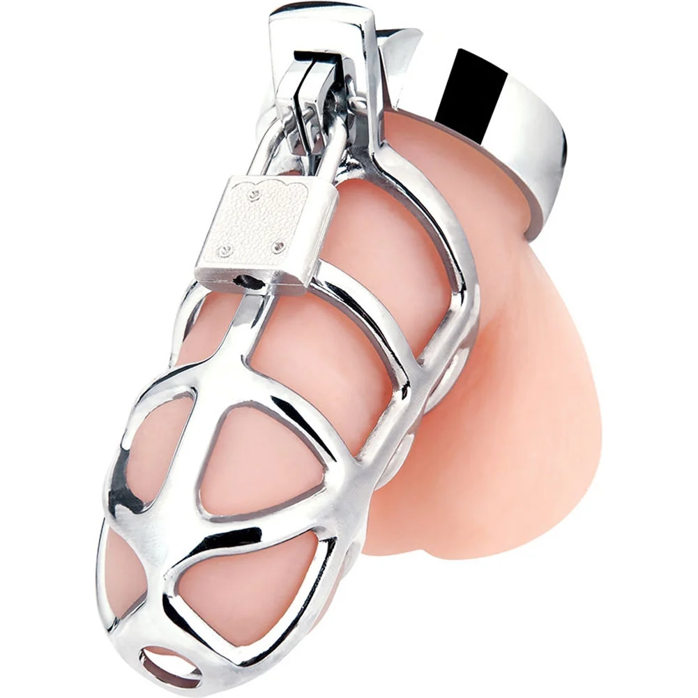 Blue Line Enslave Metal Penis Cage, Silver