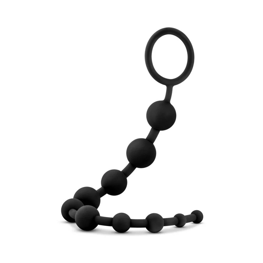 Blush Anal Adventures Platinum Silicone 10 AnalBeads - Black