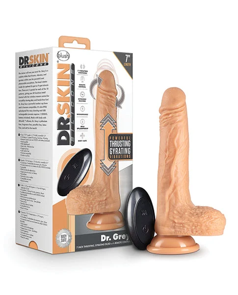 Blush Dr. Skin Silicone Dr. Grey 7 Thrusting Dildo - Vanilla