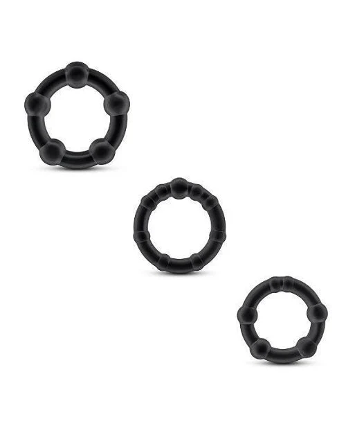 Blush Stay Hard Beaded Cock Rings 3 Pack