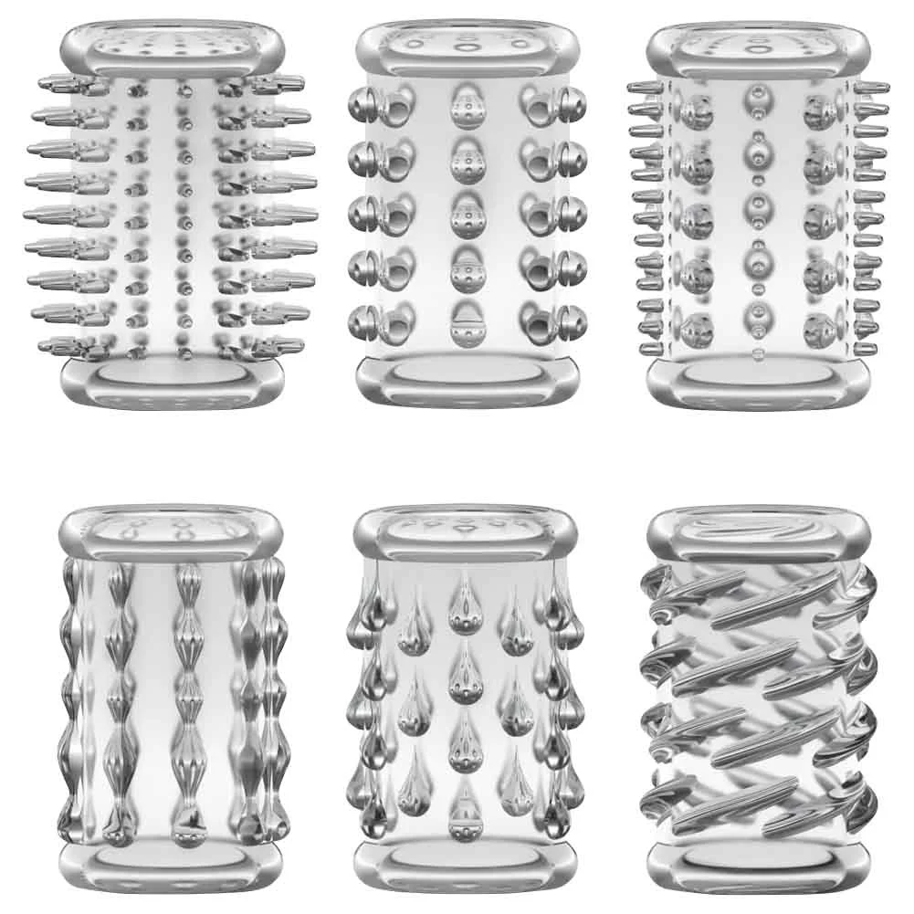 Blush Stay Hard Penis Sleeve Kit Pack of 6, Clear
