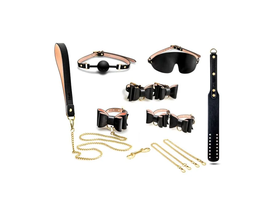 Blush Temptasia Safe Word Vegan Leather 10 Piece Bow Tie Detail Bondage Kit with Locking Suitcase