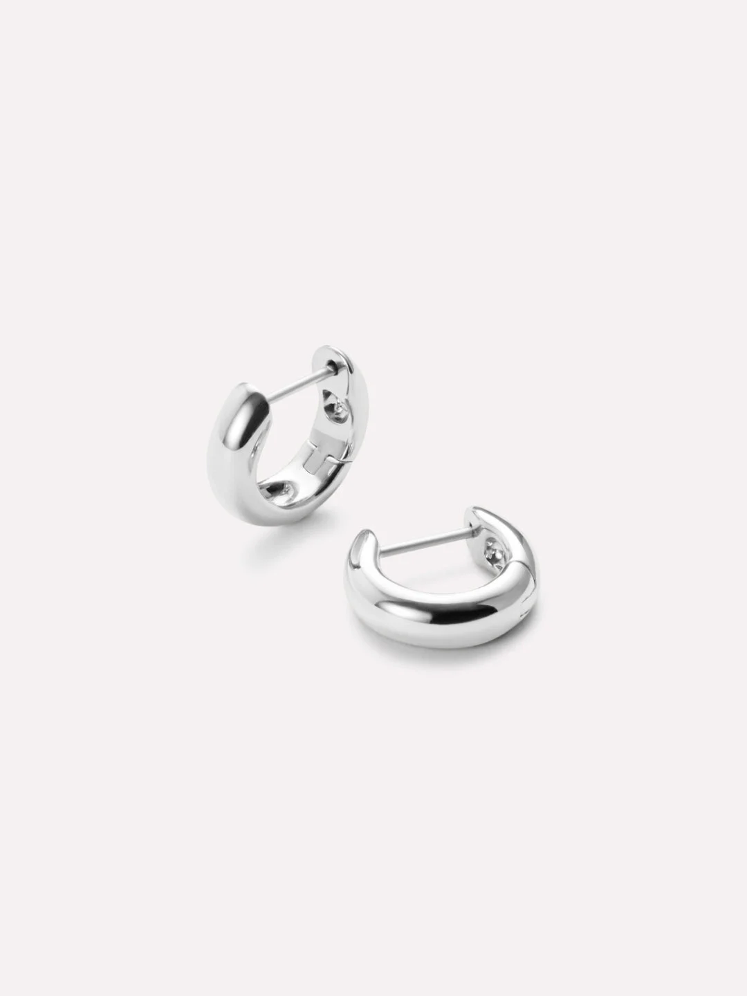 Bold Huggie Hoops - Giulia Silver