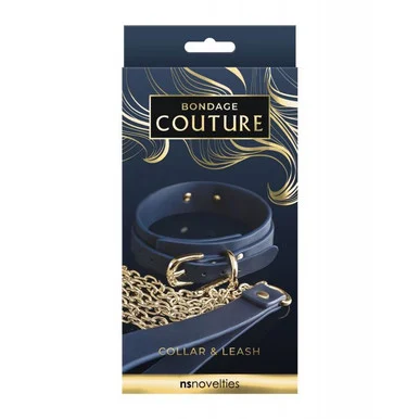 Bondage Couture Collar & Leash - Blue