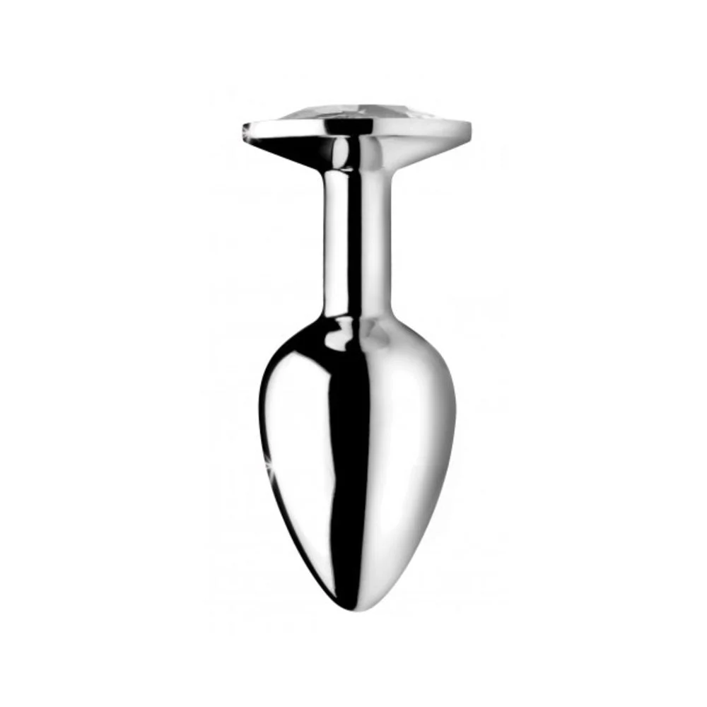 Booty Sparks Clear Gem Anal Plug, Small Silver
