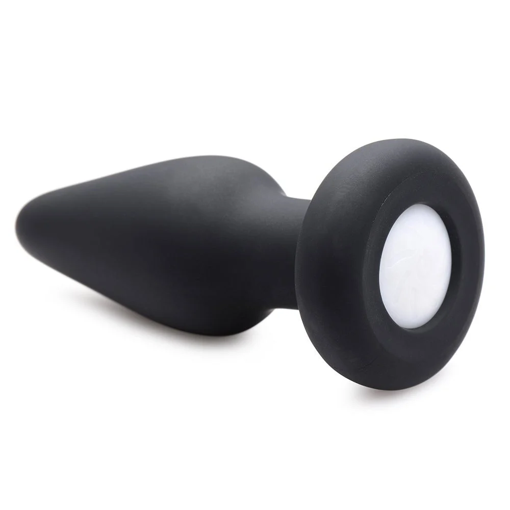 Booty Sparks Light-Up Silicone Anal Plug Black Small