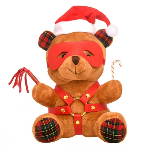 Brown Holiday Bondage Bear Stuffed Animal