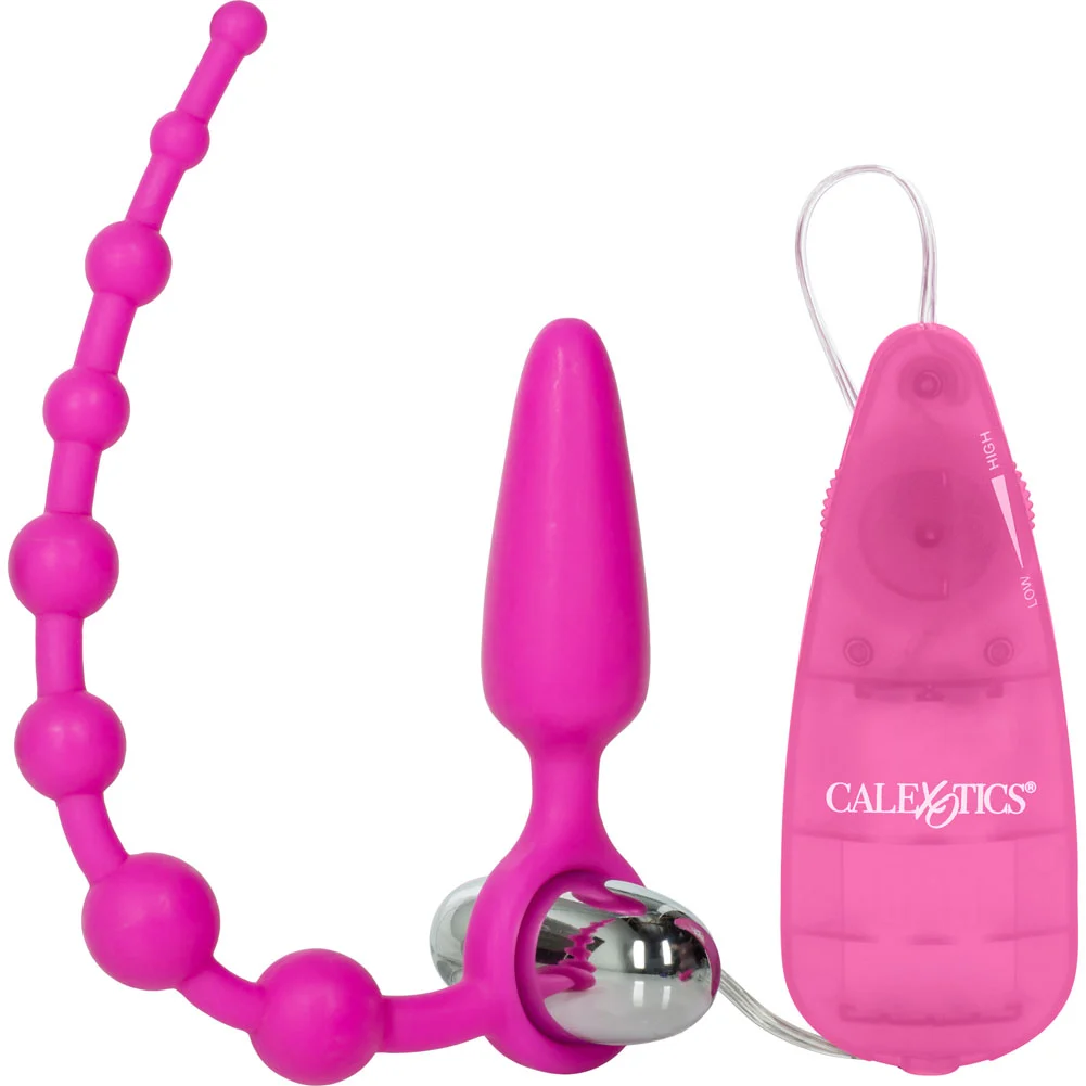CalExotics Booty Call Booty Double Dare Vibrating Silicone Anal Probe, 5", Pink