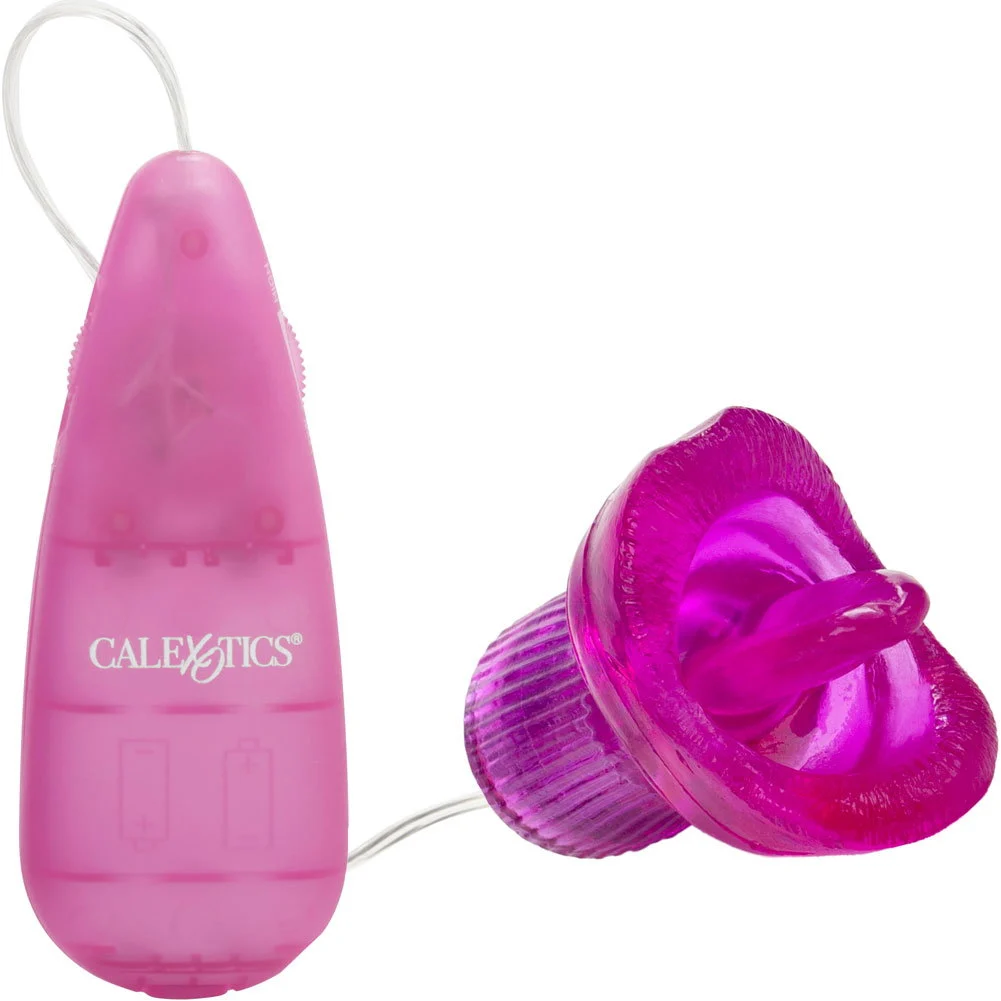 CalExotics Clit Kisser Jelly Mouth and Vibrating Tongue, 2.25", Pink