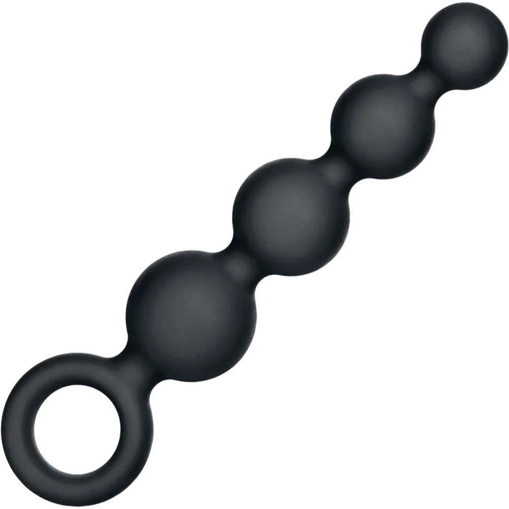 CalExotics Coco Licious Silicone Booty Beads, 5.75", Black