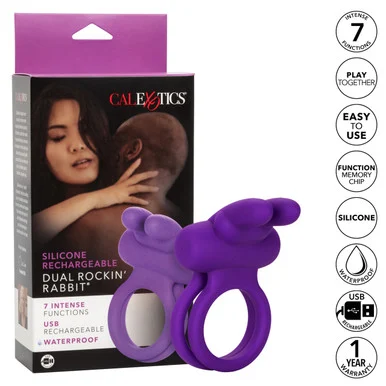 CalExotics Dual Rockin' Rabbit Vibrating Penis Ring