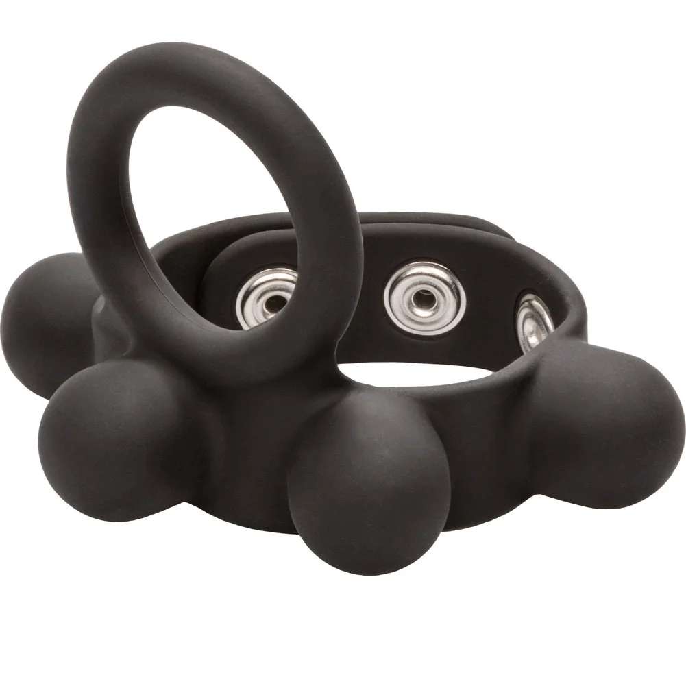 CalExotics Medium Weighted Penis Ring Ball Stretcher, Black