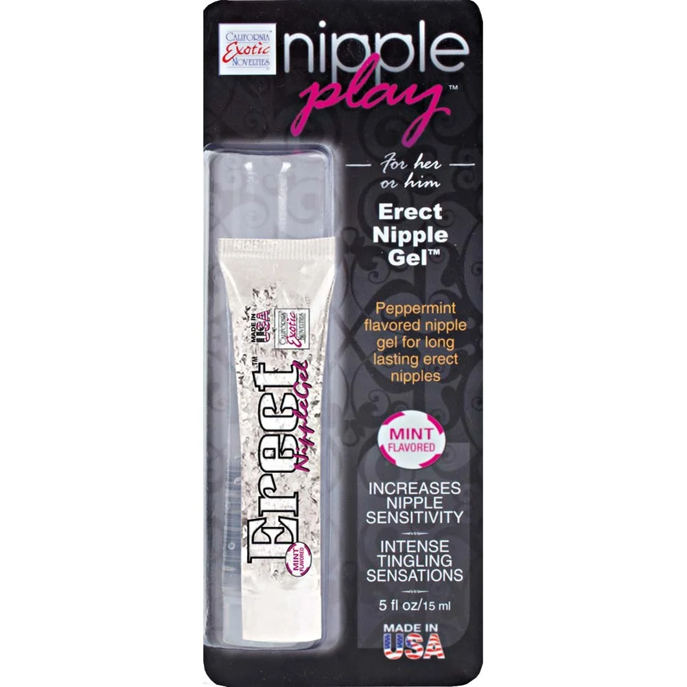 CalExotics Nipple Play Erect Nipple Gel, 0.5 fl.oz (15 mL), Peppermint, Boxed