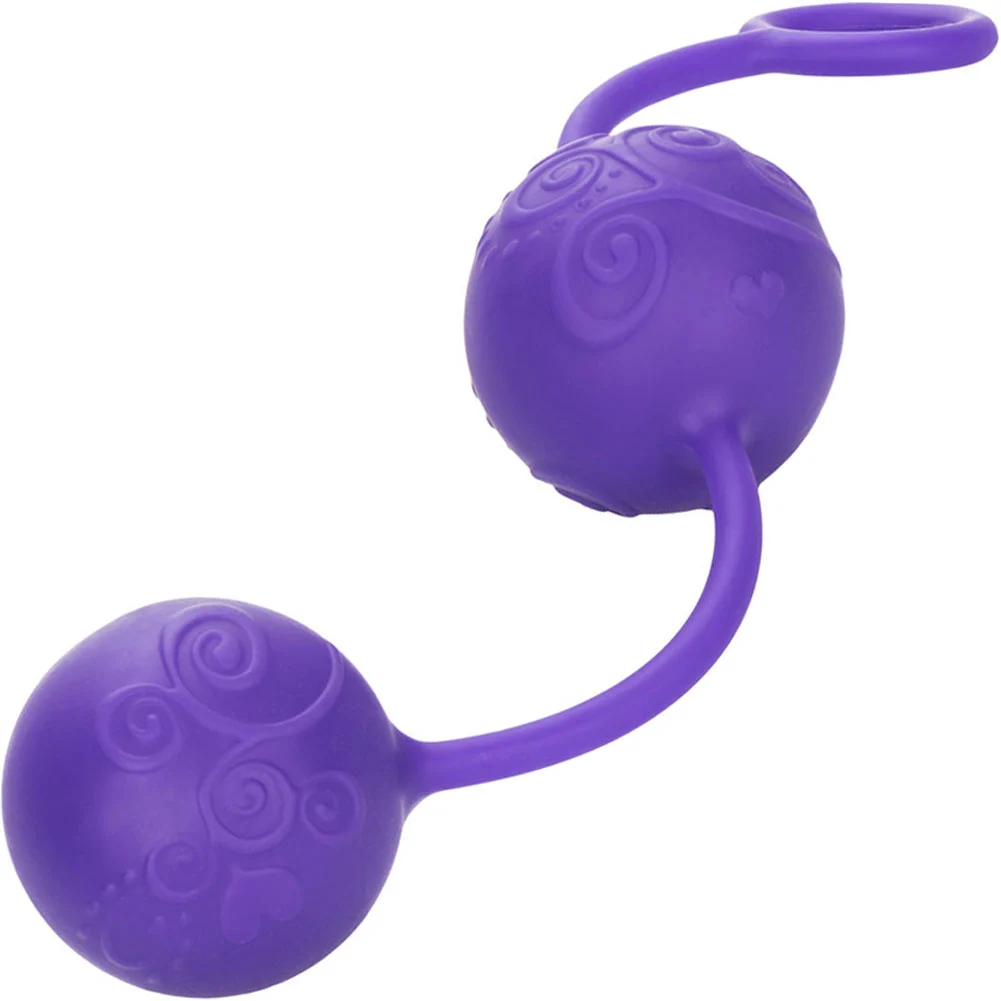 CalExotics Pure Silicone Weighted Orgasm Balls, 1.5" Diameter, Purple