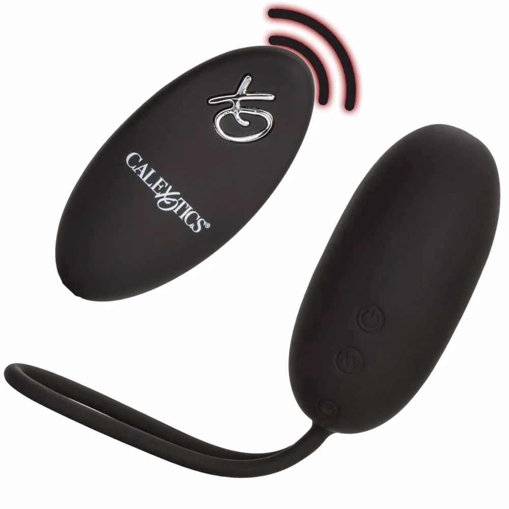 CalExotics Rechargeable Silicone Vibrating Egg with Wireless Remote, 3", Black