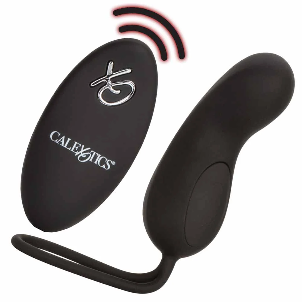 CalExotics Silicone Rechargeable Curve Bullet with Wireless Remote Control, Black