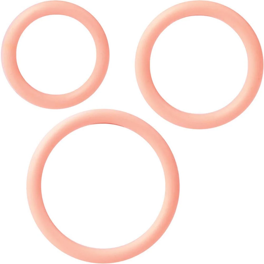 CalExotics Silicone Support Penis Rings Set of 3, Ivory