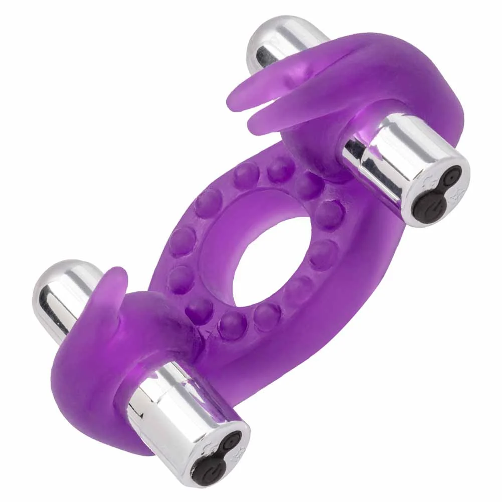 CalExotics Wireless Rockin Rabbit Waterproof Dual Vibrating Jelly Ring