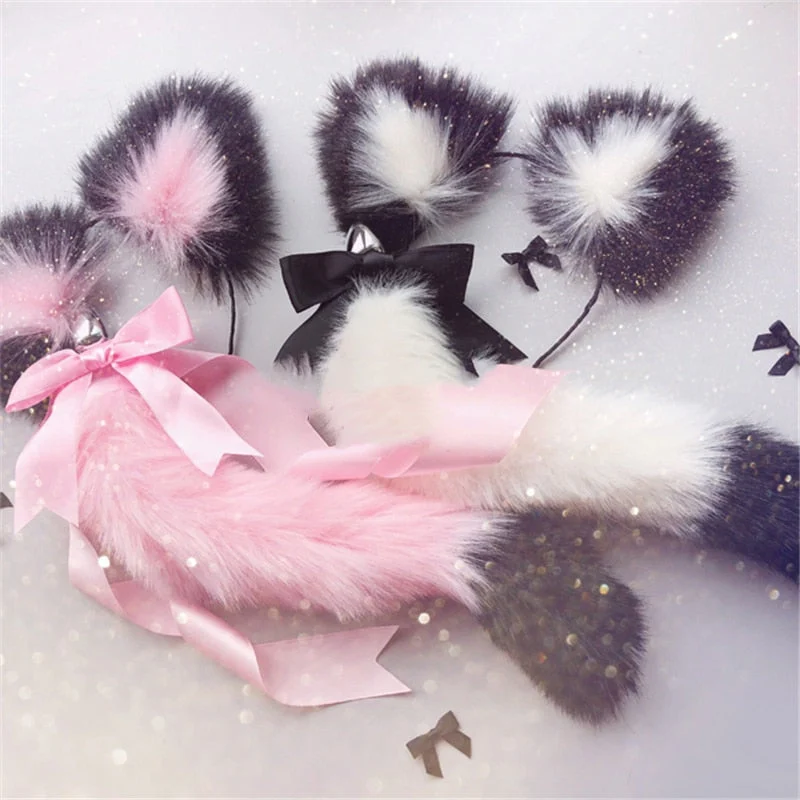 Cat Ears Headbands with Fox Plug Tail, 9 Types