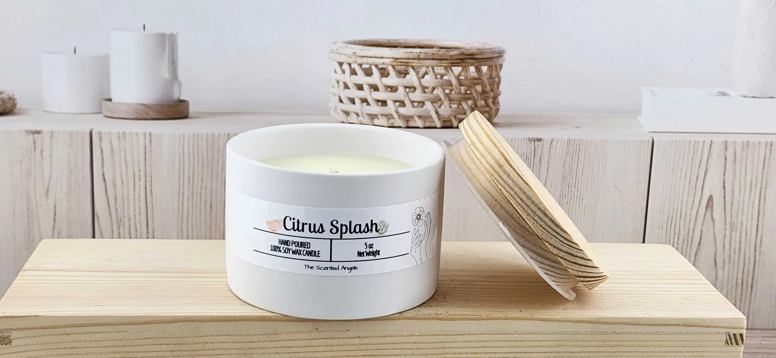 Citrus Splash Scented 100% Soy Wax Candle - 3 Colors