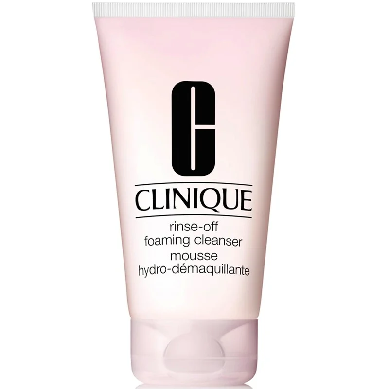 Clinique Rinse Off Foaming Cleanser Makeup Remover for Dry to Combination Skin