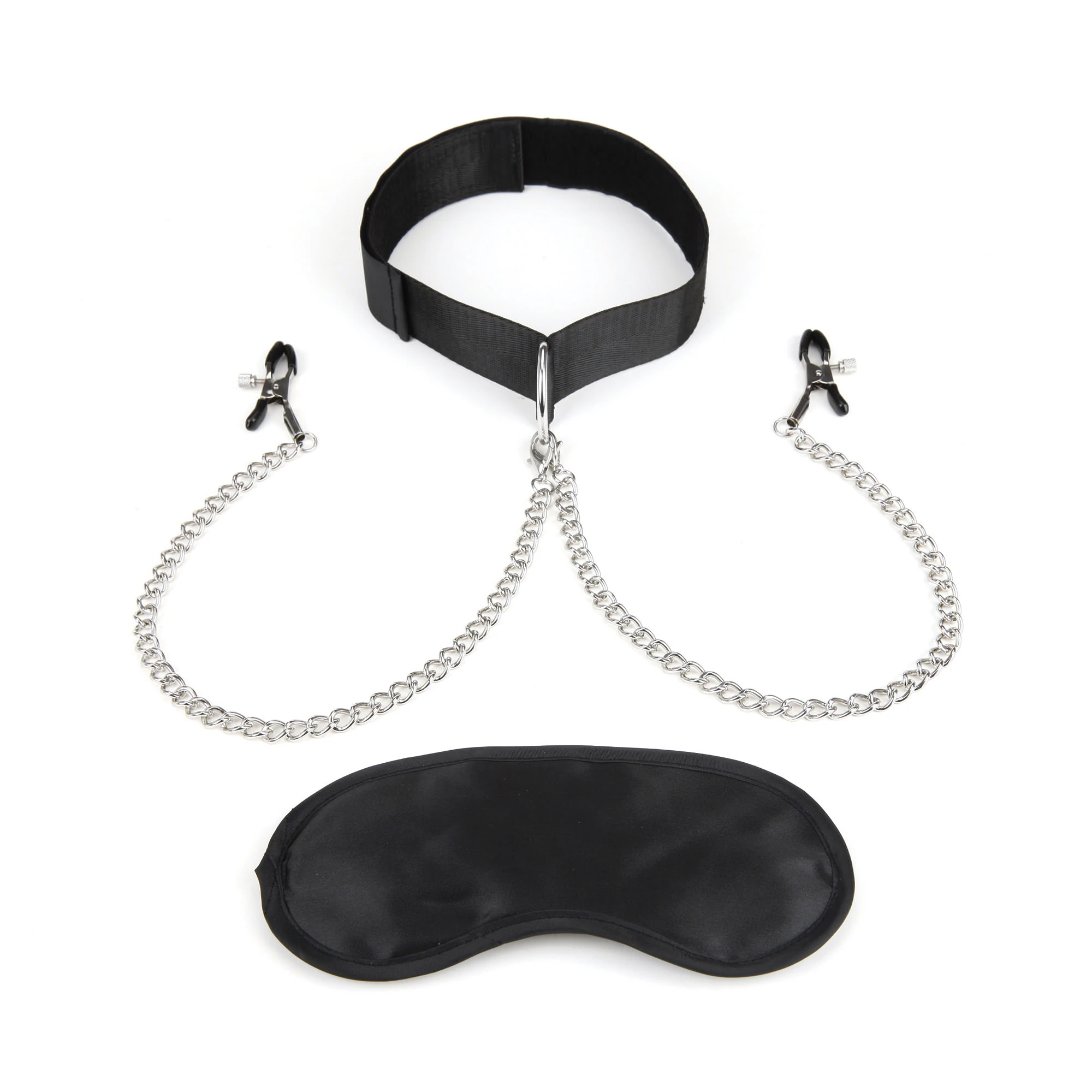 collar with chained adjustable nipple clamps