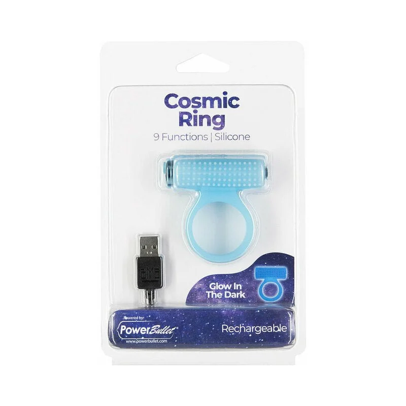 Cosmic Cock Ring w/Rechargeable Bullet - 9 Functions