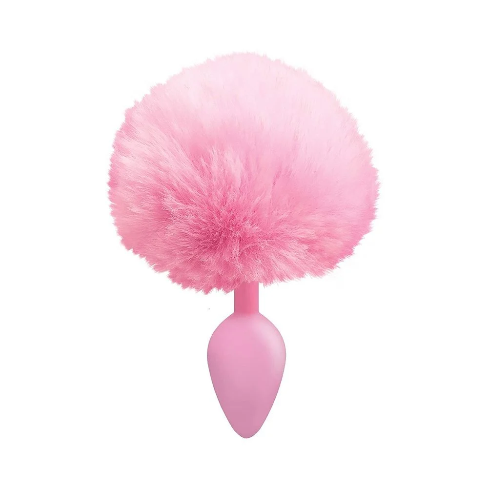Cottontails Bunny Tail Butt Plug, Pink Purple