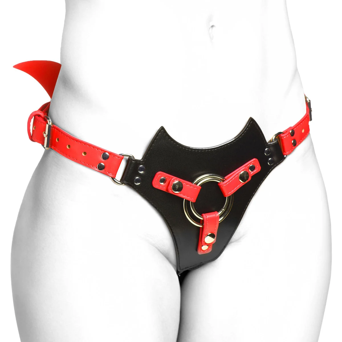Creature Cocks Maelith Adjustable Strap-On Harness - Red/Black