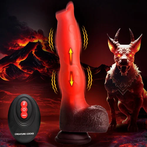Creature Cocks Ramming Hound Thrusting and Vibrating Silicone Dildo